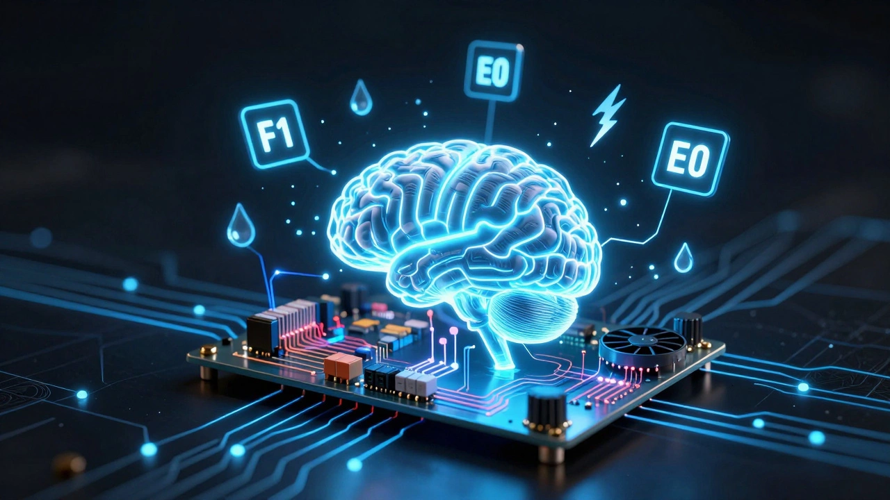 Conceptual image of control board as a brain sending signals to oven components