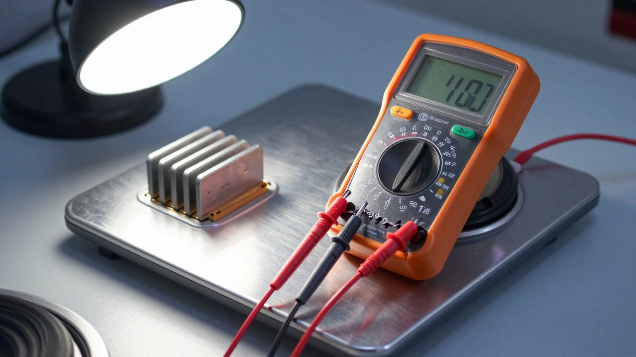 Testing electric cooktop element with multimeter probes
