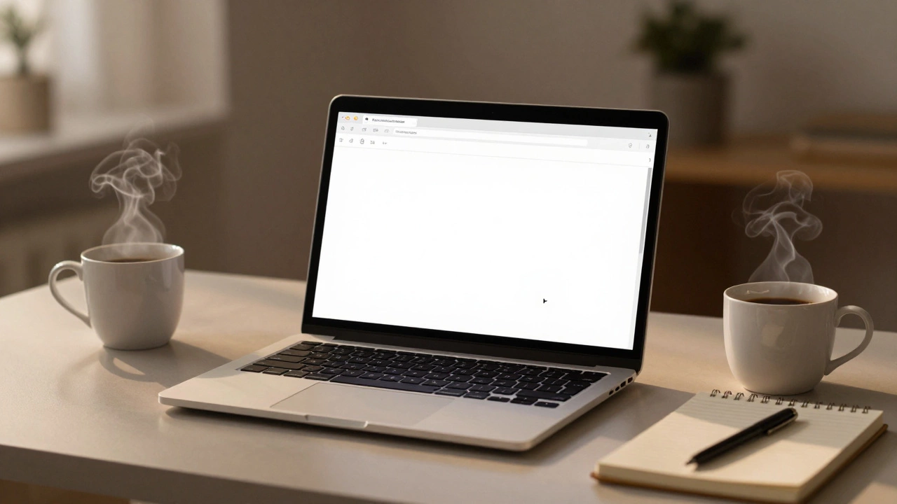 An old laptop used as a minimalist distraction-free writing station