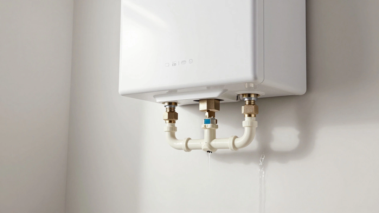 Condensate drain line leaking under tankless heater