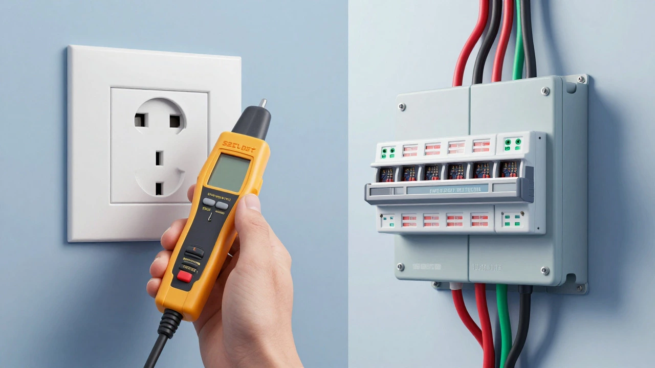 Illustration comparing simple plug-in vs complex hardwired electrical connections.