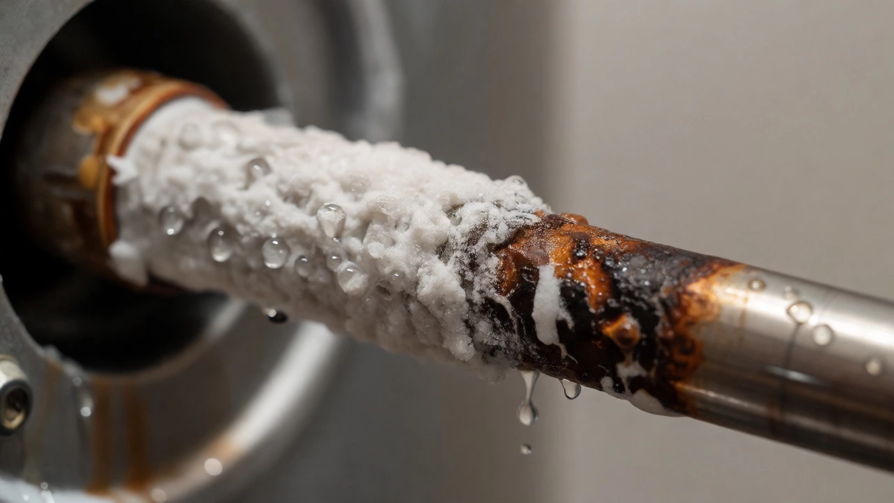 Corroded and scaled anode rod removed from a water heater