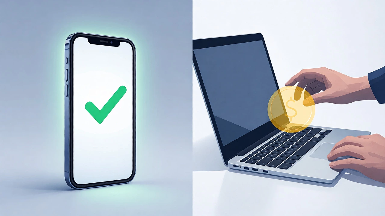 Split view comparing free remote support and paid hardware repair